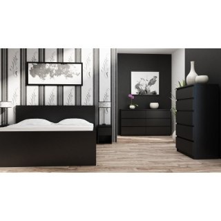 TOP E SHOP M6 MALWA KOMODA 140CM 6 SZUFLAD CZARNY