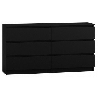 TOP E SHOP M6 MALWA KOMODA 140CM 6 SZUFLAD CZARNY
