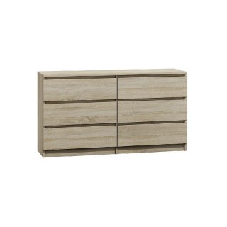 TOP E SHOP M6 MALWA KOMODA 140CM 6 SZUFLAD SONOMA