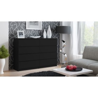 TOP E SHOP M8 MALWA KOMODA 140CM 8 SZUFLAD CZARNY