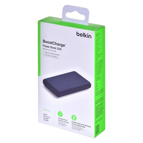Belkin Powerbank Belkin BoostCharge Power Bank 20K 2xUSB-A + 1xUSB-C 20000mAh 15W Blue Belkin Powerbank Belkin BoostCharge Power Bank 20K 2xUSB-A + 1xUSB-C 20000mAh 15W Blue