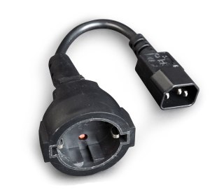 GEMBIRD Adapter GEMBIRD PC-SFC14M-01 (C14 / IEC C14 / IEC 320 C14 M - Schuko, Shuko F; 0,15m; kolor czarny)
