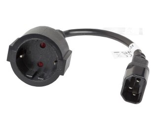 Lanberg LANBERG PRZEDŁUŻACZ KABLA ZASILAJĄCEGO IEC 320 C14 -> SCHUKO(F), 20CM
