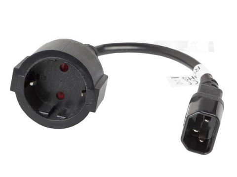 Lanberg LANBERG PRZEDŁUŻACZ KABLA ZASILAJĄCEGO IEC 320 C14 -> SCHUKO(F), 20CM Lanberg LANBERG PRZEDŁUŻACZ KABLA ZASILAJĄCEGO IEC 320 C14 -> SCHUKO(F), 20CM