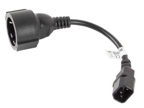 Lanberg LANBERG PRZEDŁUŻACZ KABLA ZASILAJĄCEGO IEC 320 C14 -> SCHUKO(F), 20CM Lanberg LANBERG PRZEDŁUŻACZ KABLA ZASILAJĄCEGO IEC 320 C14 -> SCHUKO(F), 20CM