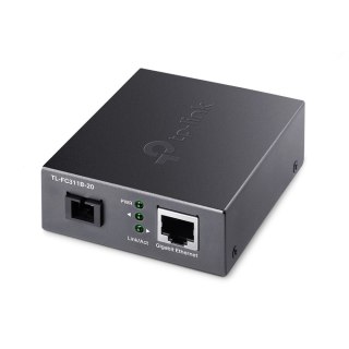 TP-LINK Media Converter TP-LINK TL-FC311B-20 Gigabitowy media konwerter WDM , Zwiększenie zasięgu transmisji światłowodowej do 20 km