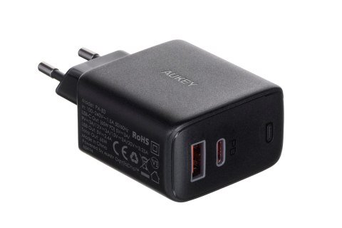 AUKEY AUKEY PA-B3 BLACK ŁADOWARKA SIECIOWA 65W 2XUSB-C
