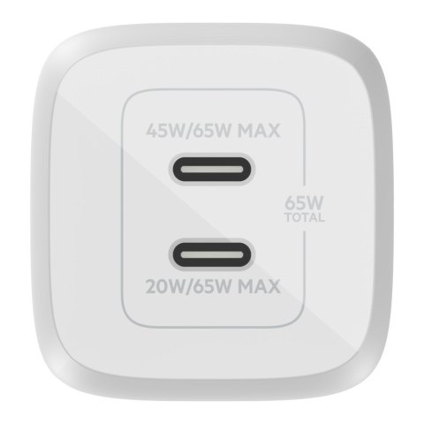 Belkin Ładowarka Belkin BoostCharge Pro Dual USB-C PD 3.0 PPS GaN Wall Charger 65W White