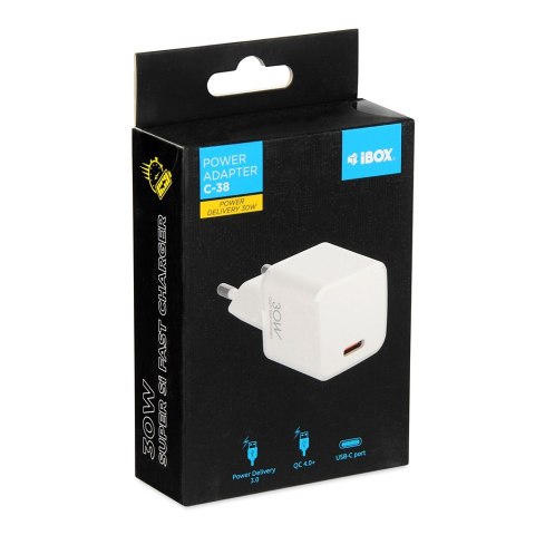 IBOX ŁADOWARKA SIECIOWA I-BOX C-38 PD30W USB-C