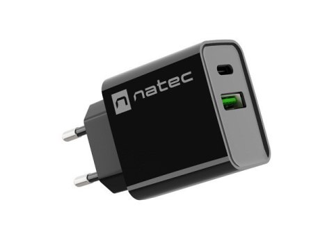 NATEC NATEC ŁADOWARKA SIECIOWA RIBERA USB-A + USB-C 20W POWER DELIVERY CZARNA NUC-2062 NATEC NATEC ŁADOWARKA SIECIOWA RIBERA USB-A + USB-C 20W POWER DELIVERY CZARNA NUC-2062