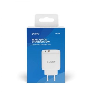 SAVIO SAVIO ŁADOWARKA SIECIOWA 30W QUICK CHARGE, POWER DELIVERY 3.0 LA-06