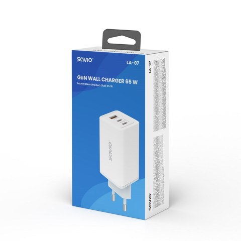 SAVIO SAVIO ŁADOWARKA SIECIOWA GAN 65W BIAŁA LA-07