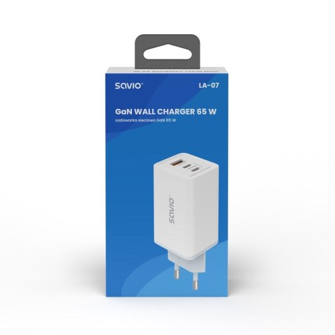SAVIO SAVIO ŁADOWARKA SIECIOWA GAN 65W BIAŁA LA-07