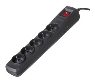 Activejet Listwa przeciwprzepięciowa Activejet 5gn/1,5m/cz (10A; 2300W) 1,5m; kolor czarny