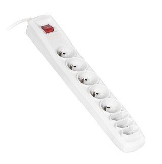 Activejet Listwa przeciwprzepięciowa Activejet ACP-8EX APN-8g/1,5m-GR (3 x Typ C, 5 x UTE; 10 A; 1,5m; kolor szary)