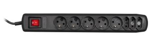 Activejet Listwa przeciwprzepięciowa Activejet APN-8g/1,5m-BK (3 x Typ C, 5 x UTE; 10 A; 1,5m; kolor czarny)