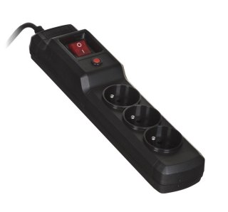 Activejet Listwa przeciwprzepięciowa Activejet COMBO 3gn/1,5m/cz (10A; 2300W) 1,5m; kolor czarny