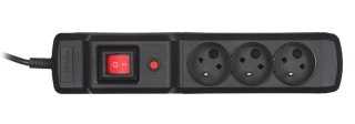 Activejet Listwa przeciwprzepięciowa Activejet COMBO 3gn/1,5m/cz (10A; 2300W) 1,5m; kolor czarny