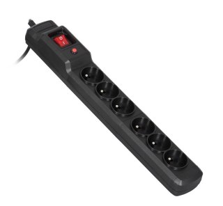 Activejet Listwa przeciwprzepięciowa Activejet COMBO 6gn/3m/cz (10A; 2300W) 3m; kolor czarny