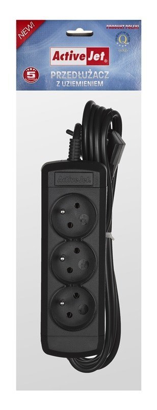 Activejet Przedłużacz Activejet 3GNU - 1,5M - C (1,5m; kolor czarny)