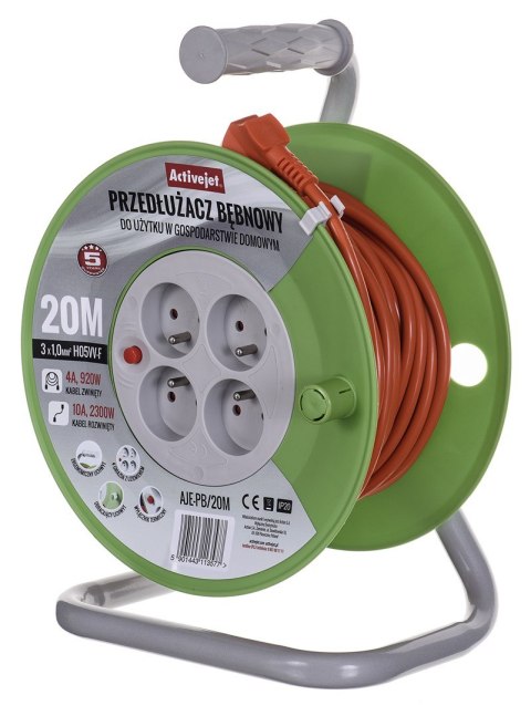 Activejet Przedłużacz bębnowy Activejet PB/20m Activejet Przedłużacz bębnowy Activejet PB/20m