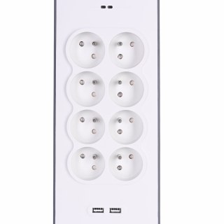 Belkin Listwa zasilająca Belkin Power Surge 8-PORT + 2xUSB-A 18W 900J 2m Grey/White