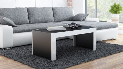 Cama MEBLE Stolik/ława TESS 120 czarny/ biały połysk