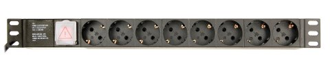 GEMBIRD GEMBIRD LISTWA ZASILAJĄCA RACK 19" PDU EG-PDU-014 1U, 16A, 8X SCHUKO, KABEL 3M GEMBIRD GEMBIRD LISTWA ZASILAJĄCA RACK 19" PDU EG-PDU-014 1U, 16A, 8X SCHUKO, KABEL 3M
