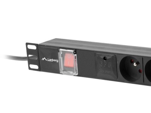 Lanberg LANBERG LISTWA ZASILAJĄCA RACK PDU 19" (1U, 16A, 6X 230V PL, 2M, CZARNA) PDU-06E-0200-BK