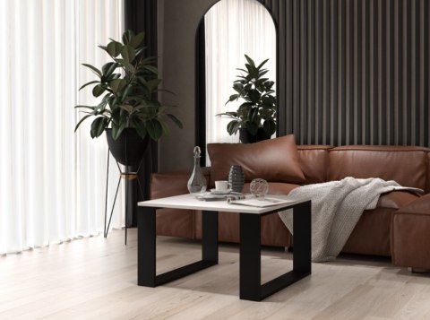TOP E SHOP Stolik MODERN MINI 67x67xH40 biały/czarny TOP E SHOP Stolik MODERN MINI 67x67xH40 biały/czarny