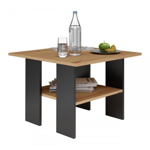 TOP E SHOP Stolik MODERNA 60x60xH45 dąb artisan/czarny TOP E SHOP Stolik MODERNA 60x60xH45 dąb artisan/czarny