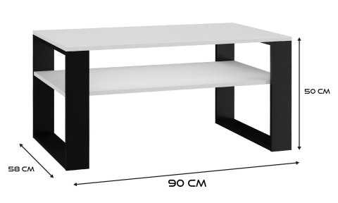 TOP E SHOP Stolik ława MODERN 1P biały/czarny TOP E SHOP Stolik ława MODERN 1P biały/czarny