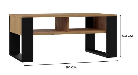 TOP E SHOP Stolik ława MODERN 2P 90x58xH50 artisan/czarny TOP E SHOP Stolik ława MODERN 2P 90x58xH50 artisan/czarny