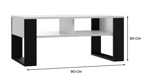 TOP E SHOP Stolik ława MODERN 2P 90x58xH50 biały/czarny TOP E SHOP Stolik ława MODERN 2P 90x58xH50 biały/czarny