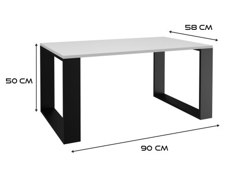 TOP E SHOP Stolik ława MODERN 90x58xH50 biały/czarny TOP E SHOP Stolik ława MODERN 90x58xH50 biały/czarny