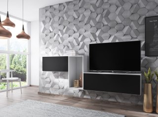 Cama MEBLE Zestaw ROCO 11 (RO1+RO3+RO4) biały/ biały/ czarny