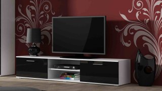 Cama MEBLE Zestaw SOHO 5 (RTV180 + Wit.Wisz + Półki) BI/CZ POŁ