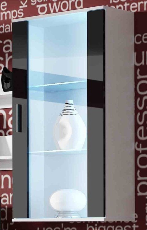 Cama MEBLE Zestaw SOHO 5 (RTV180 + Wit.Wisz + Półki) BI/CZ POŁ