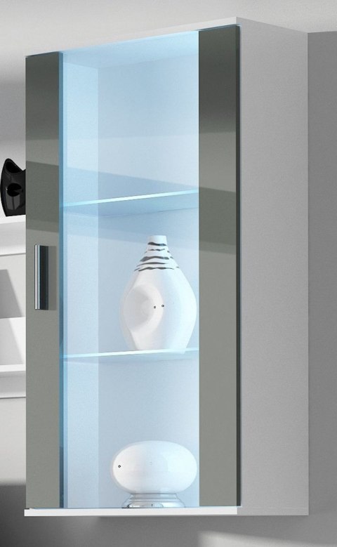 Cama MEBLE Zestaw SOHO 5 (RTV180 + Wit.Wisz + Półki) BI/SZ POŁ