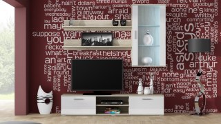 Cama MEBLE Zestaw SOHO 5 (RTV180 + Wit.Wisz + Półki) DS/BI POŁ