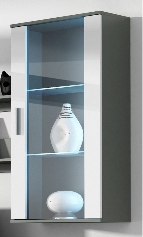 Cama MEBLE Zestaw SOHO 5 (RTV180 + Wit.Wisz + Półki) SZ/BI POŁ