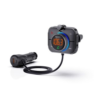 SAVIO SAVIO TR-14 TRANSMITER SAMOCHODOWY FM Z BLUETOOTH I ŁADOWARKĄ,QUICK CHARGE 3.0 I POWER DELIVERY, RED. SZUMÓW