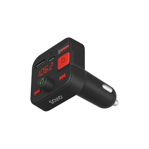 SAVIO SAVIO TR-15 TRANSMITER FM Z WYŚWIETLACZEM, BLUETOOTH I ŁADOWARKĄ PD USB-C USB-A QUICK CHARGE, BASS BOOST SAVIO SAVIO TR-15 TRANSMITER FM Z WYŚWIETLACZEM, BLUETOOTH I ŁADOWARKĄ PD USB-C USB-A QUICK CHARGE, BASS BOOST