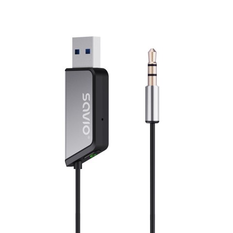 SAVIO SAVIO TRANSMITER AUX, USB, BLUETOOTH 5.3, FUNKCJA ZESTAWU GŁOŚNOMÓWIĄCEGO, TR-16 SAVIO SAVIO TRANSMITER AUX, USB, BLUETOOTH 5.3, FUNKCJA ZESTAWU GŁOŚNOMÓWIĄCEGO, TR-16