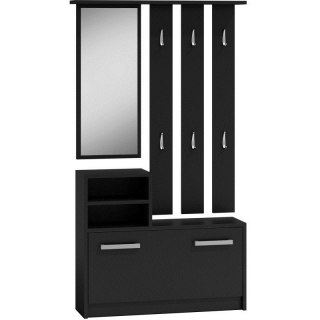 TOP E SHOP GARDEROBA-SZAFKA, LUSTRO, WIESZAK / CZARNY GC1