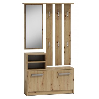 TOP E SHOP GARDEROBA-SZAFKA, LUSTRO, WIESZAK DĄB ARTISAN