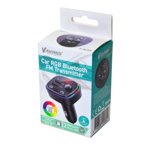 VAKOSS VAKOSS TRAMISTER SAMOCHODOWY RGB/ FM/ BLUETOOTH/ USB / 3.1A TC-B439