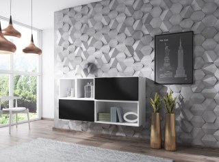 Cama MEBLE Zestaw ROCO 15 (RO4+2xRO3+2xRO6) biały/biały/czarny