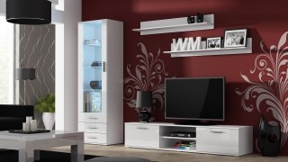 Cama MEBLE Zestaw SOHO 1 (RTV180 + Wit S1 + Półki) BI/BI POŁ.