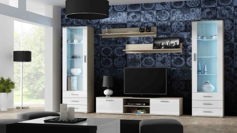 Cama MEBLE Zestaw SOHO 4 (RTV180 + 2xWit S1 + Półki) DS/BI POŁ